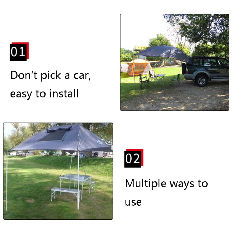 Frendorf | LADUTA Outdoor Selbstfahrer-Tour Grill Camping Auto Seitenzelt Auto Heckverlängerungszelt Zubehör (Lackiert Silber)