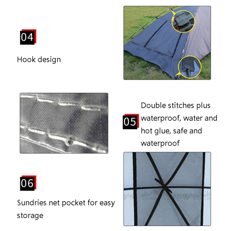 Frendorf | LADUTA Outdoor Selbstfahrende Tour Grill Camping Auto Seitenzelt Auto Heck Erweiterungszelt Zubehör (Grau Blau)