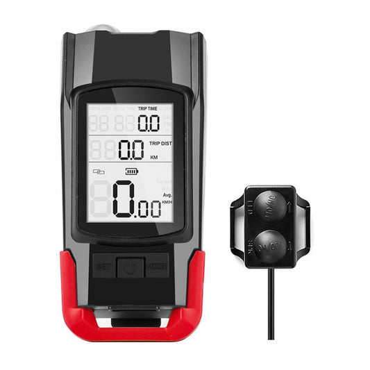 Frendorf | 3 In 1 Wireless Fahrrad Code Meter Lampe Starke Licht Frontlicht, Farbe: Rot