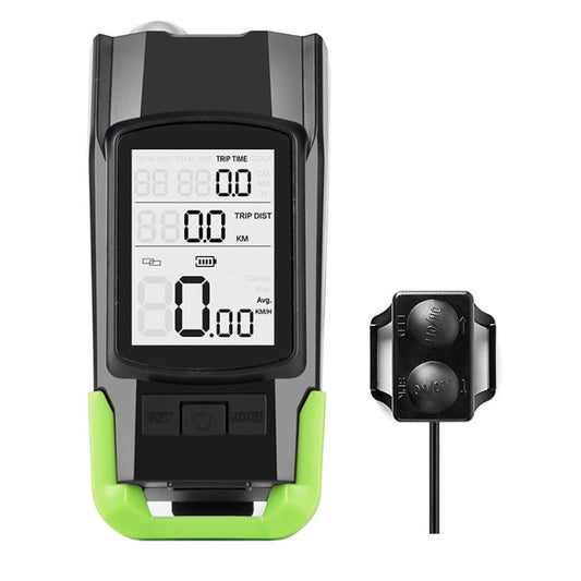 Frendorf | 3 In 1 Wireless Fahrrad Code Meter Lampe Starke Licht Frontlicht, Farbe: Grün