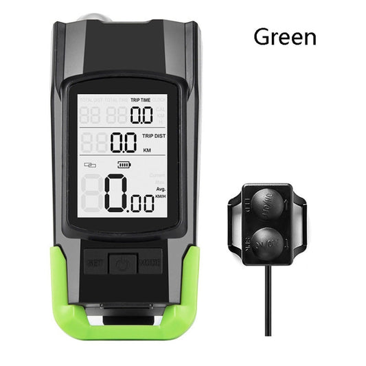 Frendorf | 3 In 1 Wireless Fahrrad Code Meter Lampe Starke Licht Frontlicht, Farbe: Grün