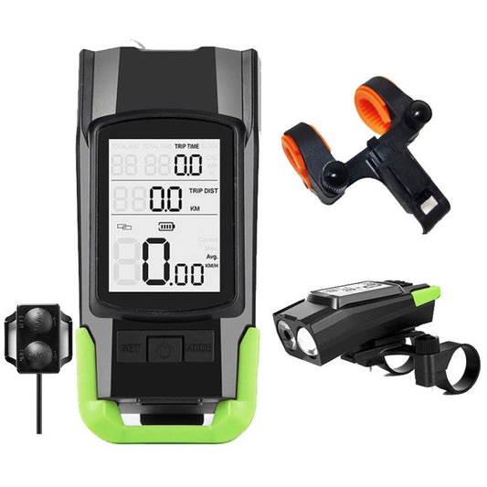 Frendorf | 3 In 1 Wireless Fahrrad Code Meter Lampe Starkes Licht Frontlicht, Farbe: Upgrade Floating (Grün)