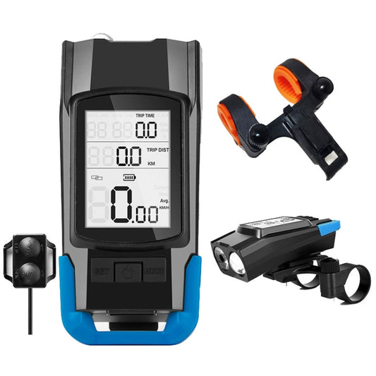Frendorf | 3 In 1 Wireless Fahrrad Code Meter Lampe Starke Licht Scheinwerfer, Farbe: Upgrade Floating (Blau)