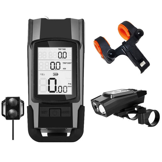 Frendorf | 3 In 1 Wireless Fahrrad Code Meter Lampe Starke Licht Frontlicht, Farbe: Upgrade Floating (Schwarz)