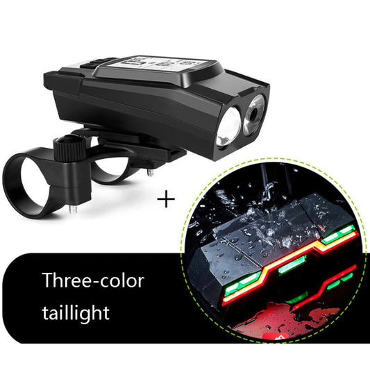 Frendorf | 3 In 1 Wireless Fahrrad Code Meter Lampe Starke Licht Frontlicht, Farbe: Schwarz Upgrade Schwimmend + Rücklicht