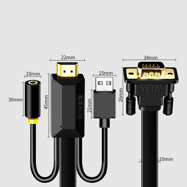 Frendorf | 10m JH HV10 1080P HDMI auf VGA Kabel Projektor TV Box Computer Notebook Industrielle Anzeige Adapter Kabel