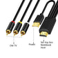 Frendorf | 1m JingHua HDMI-3RCA HDMI zu 3RCA Konvertierungskabel Set-Top TV Projektor AV Lotus Konverterkabel