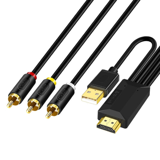 Frendorf | 2m JingHua HDMI-3RCA HDMI zu 3RCA Konverterkabel Set-Top TV Projektor AV Lotus Konverterkabel