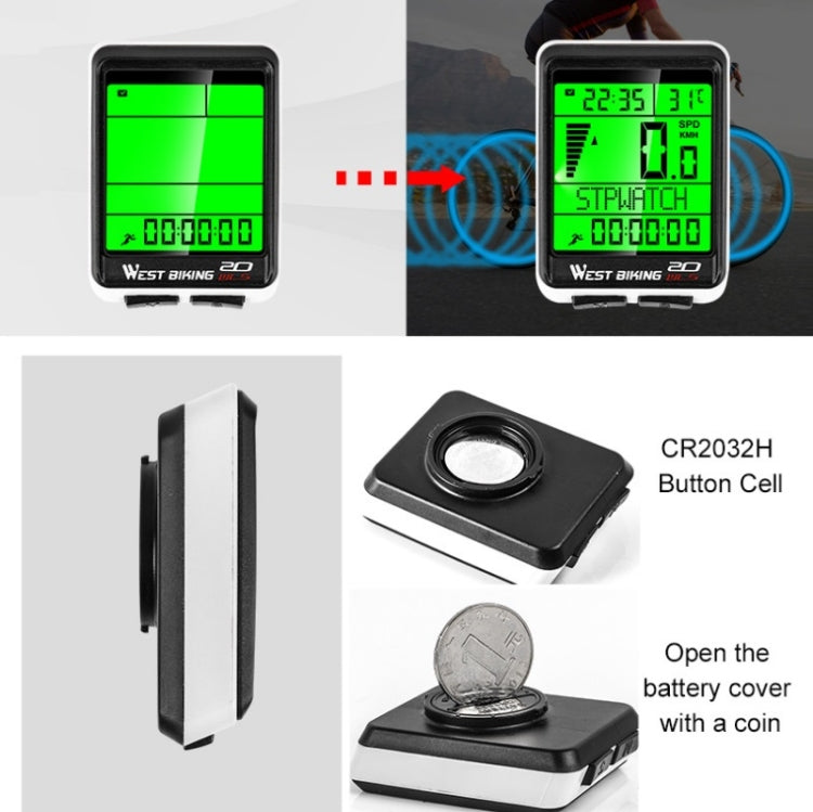 Frendorf | WEST BIKING Mountainbike Kabelloser Code-Meter Großbild Multifunktions-Wasserdichter Geschwindigkeitsmesser