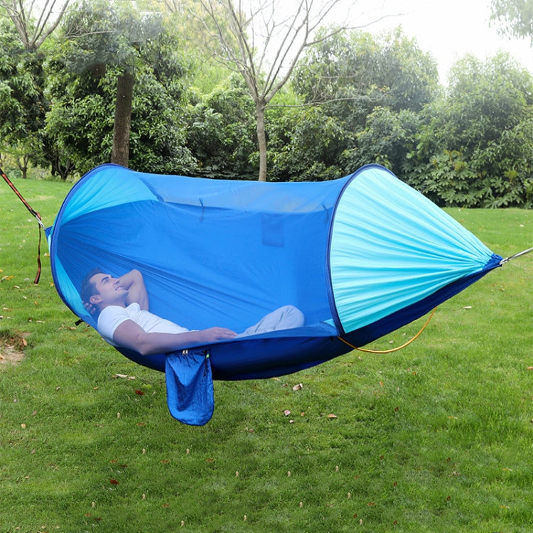 Frendorf | Anti-Kipp Automatische Schnell-Öffnungs Mücken Schutz Hängematte Outdoor Camping Doppel Anti-Mücken Hängematte, Größe: 290x140cm(Blaue)