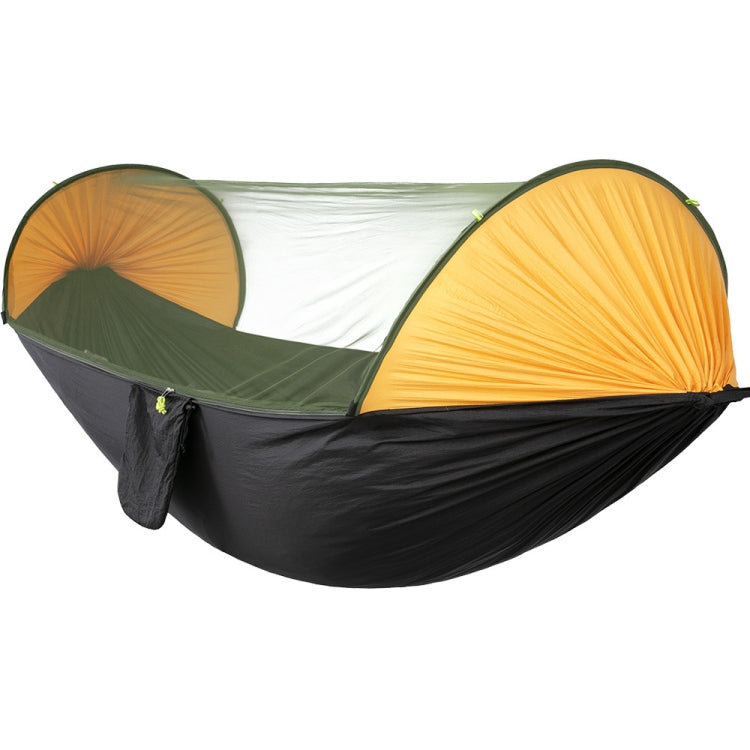 Frendorf | Anti-Umkipp-Automatik Schnell-Öffnungs-Moskito-Netz-Hängematte Outdoor Camping Doppel-Anti-Moskito-Hängematte, Größe: 290x140cm(Gelb Schwarz)