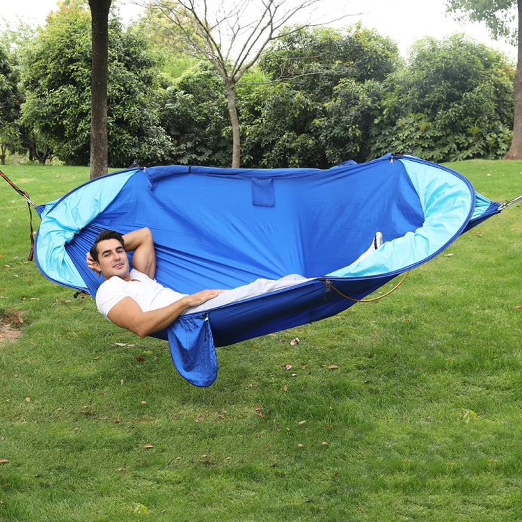 Frendorf | Anti-Kipp Automatische Schnell-Öffnungs Mücken Schutz Hängematte Outdoor Camping Doppel Anti-Mücken Hängematte, Größe: 290x140cm(Blaue)