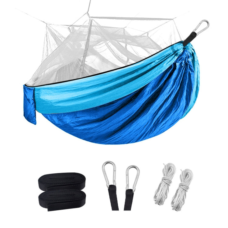 Frendorf | Entschlüsselung Mückennetz Hängematte Outdoor Camping Anti-Mückennetz Gaze Hängematte, Größe: 260x140cm(Dunkelblau Hellblau)