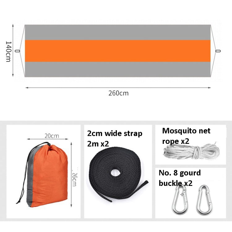 Frendorf | Verschlüsselung Moskitonetz Hängematte Outdoor Camping Anti-Moskito Netz Gaze Hängematte, Größe: 260x140cm(Dunkelblau Grau)