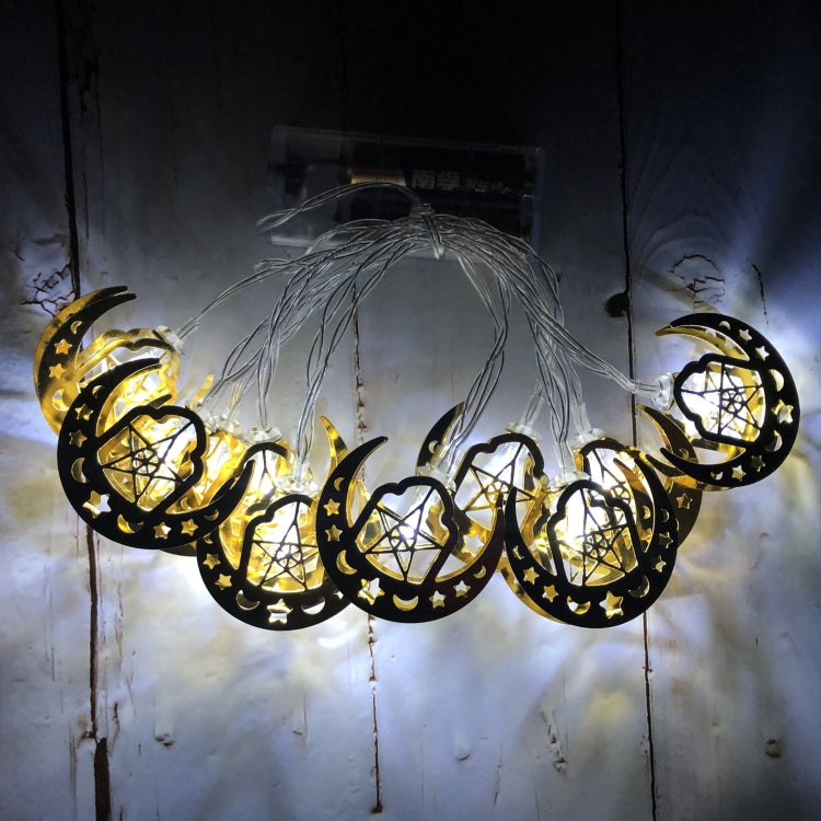 3m 20 LEDs Eid Al-Fitr LED Stern- und Mondlichter Ramadan Festival Dekoration Lampen (Weißes Licht)