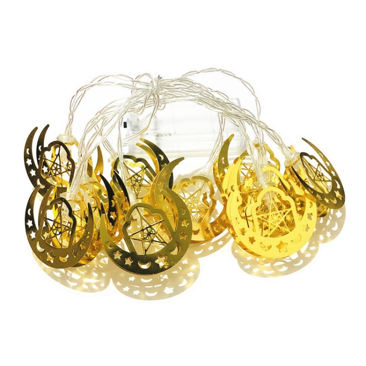 3m 20 LEDs Eid Al-Fitr LED Stern- und Mondlichter Ramadan Festival Dekoration Lampen (Weißes Licht)