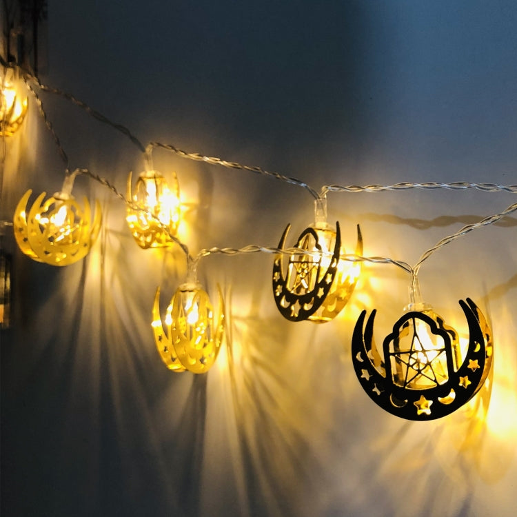 3m 20 LEDs Eid Al-Fitr LED Stern- und Mondlichter Ramadan Festival Dekoration Lampen (Weißes Licht)