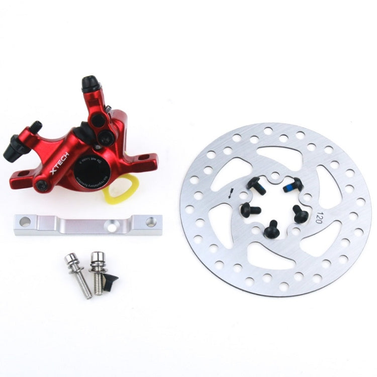 Frendorf | 3 in 1 Scooter Modifizierte Hydraulikbremse + 120mm Scheibenbremsen + Modifiziertes Sitzset für Xiaomi Mijia M365 Pro (Rote Bremse + Silberner Adapter)
