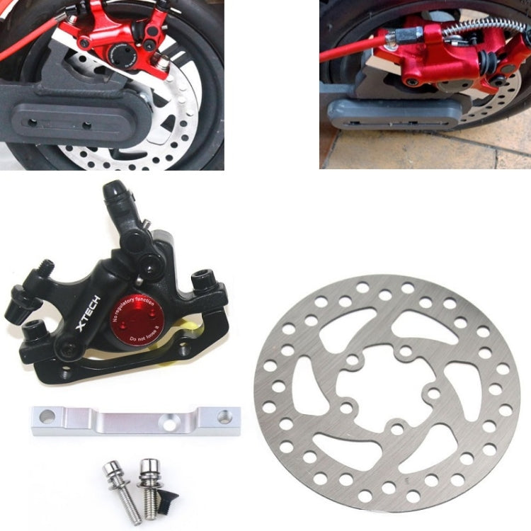 Frendorf | 3 in 1 Scooter Modifizierte Hydraulische Bremse + 120mm Scheibenbremsscheibe + Modifiziertes Sitzset Für Xiaomi Mijia M365 Pro (Schwarze Bremse + Silberner Adapter)