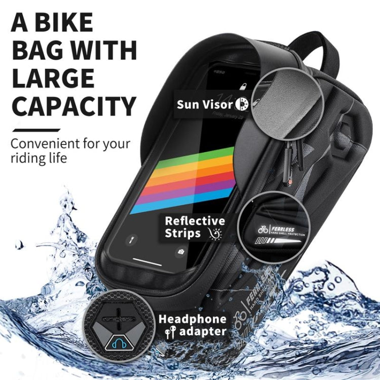 Frendorf | WEST BIKING Fahrradtasche EVA Hartschalen-Fronttrage Tasche Mobile Telefon Wasserdicht Obere Rohr Tasche Mountainbike Fahrgeräte, Größe: 1,7L(Schwarz)