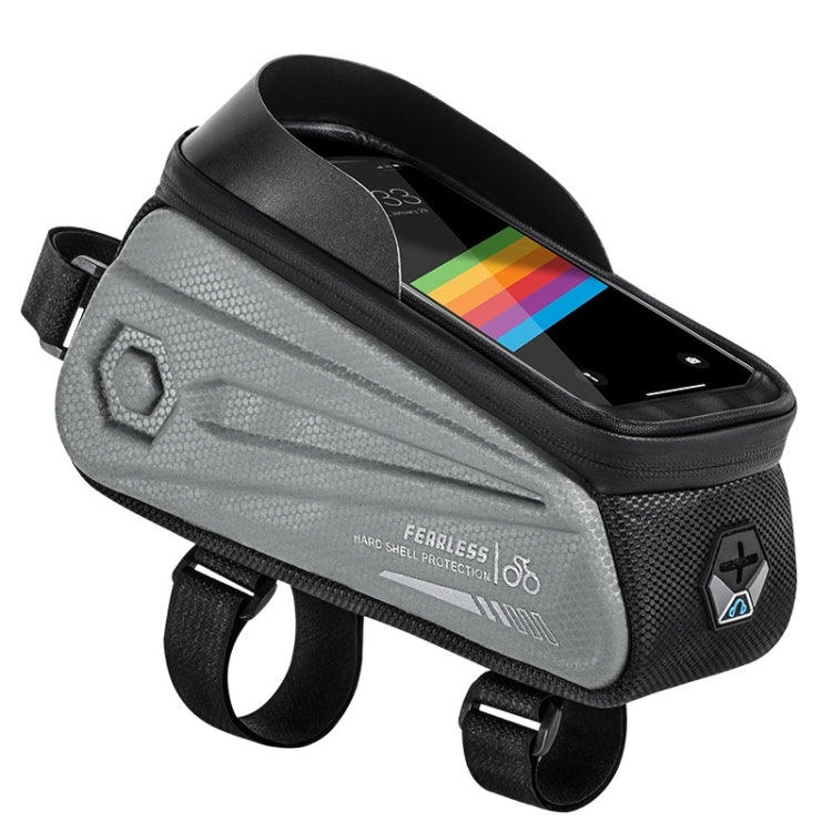 Frendorf | WEST BIKING Fahrradtasche EVA Hartschalen Vorderträger Tasche Handy Wasserdichte Oberrohr Tasche Mountainbike Fahrgeräte, Größe: 1.7L(Zukunfts Grau)