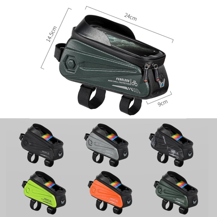Frendorf | WEST BIKING Fahrradtasche EVA Hartschalen Vorderträger Tasche Handy Wasserdichte Oberrohr Tasche Mountainbike Fahrgeräte, Größe: 1.7L(Zukunfts Grau)