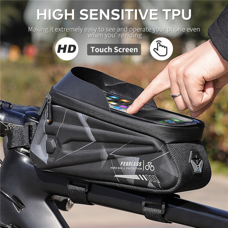 Frendorf | WEST BIKING Fahrradtasche EVA Hartschalen Vorderträger Tasche Handy Wasserdichte Oberrohr Tasche Mountainbike Fahrgeräte, Größe: 1.7L(Zukunfts Grau)