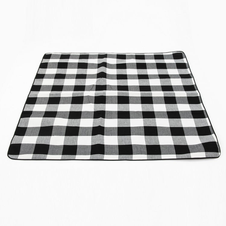 Frendorf | FP1409 6mm Verdickte Feuchtigkeitsdichte Strandmatte Outdoor Camping Zeltmatte mit Aufbewahrungstasche 150x200cm (Schwarz Weißes Gitter)