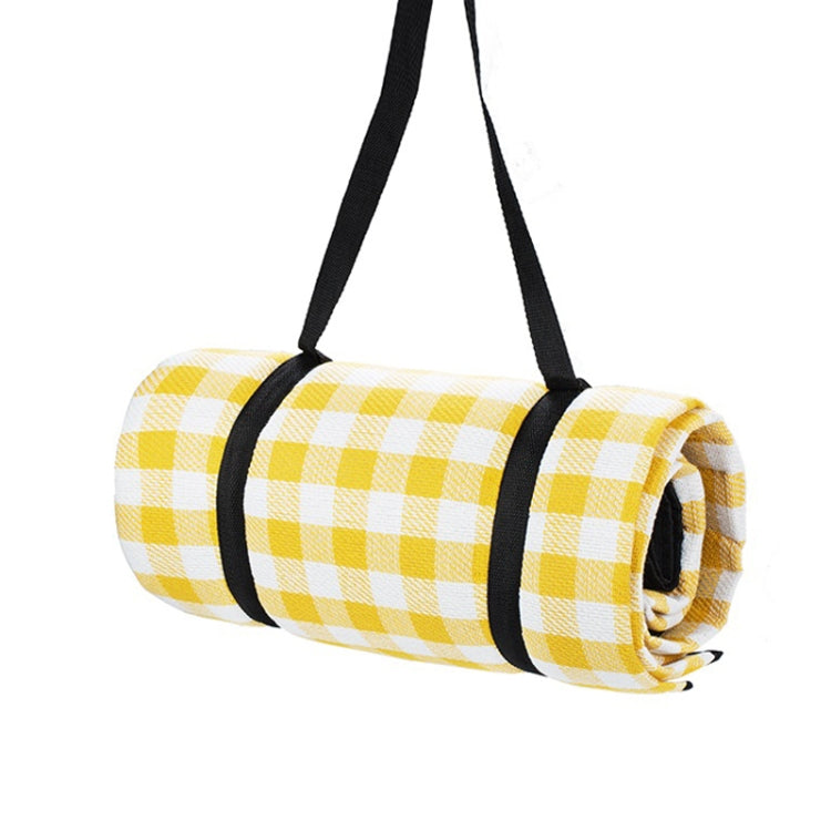 Frendorf | FP1409 6mm Verdickte Feuchtigkeitsbeständige Strandmatte Für Outdoor Camping Zeltmatte Mit Aufbewahrungstasche 200x200cm (Gelb Weiß)