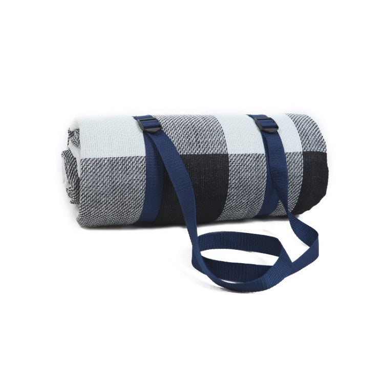Frendorf | FP1409 6mm Verdickte Feuchtigkeitsbeständige Strandmatte Outdoor Camping Zeltmatte Mit Aufbewahrungstasche 200x200cm (Schwarz Grau Weiß Kariert)