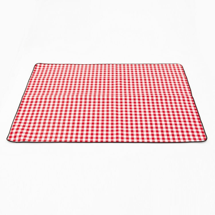 Frendorf | FP1409 6mm Verdickte Feuchtigkeitsbeständige Strandmatte für Outdoor Camping Zeltmatte mit Tragetasche 200x200cm (Rot Weiß Karomuster)