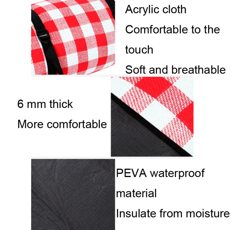 Frendorf | FP1409 6mm Verdickte Feuchtigkeitsdichte Strandmatte Outdoor Camping Zeltmatte mit Tragetasche 200x200cm (Blaue Karos)