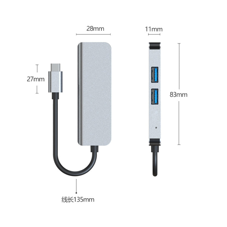 Frendorf | 3 In 1 USB-C / Type-C Zu 4K HDMI + 2 USB 3.0 Ports Multifunktionale HUB Dockingstation