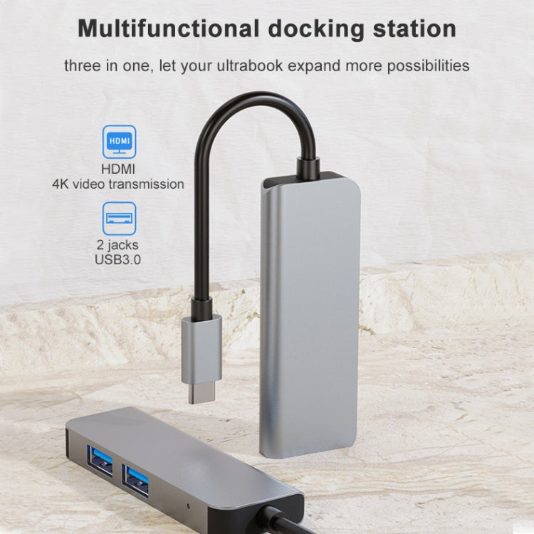 Frendorf | 3 In 1 USB-C / Type-C Zu 4K HDMI + 2 USB 3.0 Ports Multifunktionale HUB Dockingstation