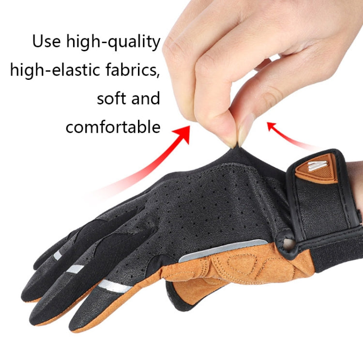 Frendorf | WEST BIKING YP0211197 Vollfinger Stoßdämpfende Rutschfeste Motorrad Fahrrad Handschuhe Reitausrüstung, Größe: L(Schwarz Gelb)