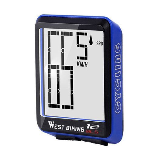 Frendorf | WEST BIKING Mountain Road Bike Wireless Großes Zeichen Tisch Großes Bildschirm Wasserdicht Nachtlicht Geschwindigkeit Geschwindigkeitsmesser (Blau)