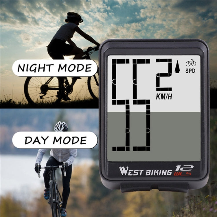 Frendorf | WEST BIKING Mountain Road Bike Wireless Großes Zeichen Tisch Großes Display Wasserdicht Nachtlicht Geschwindigkeit Geschwindigkeitsmesser(Green)