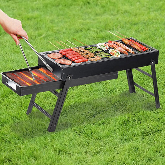 Frendorf | Schmiedeeisen Grill Verstärkter Faltgrill 63,5x42x48cm