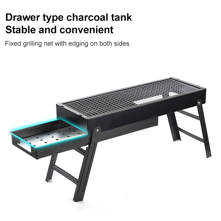Frendorf | Schmiedeeisen Grill Verstärkter Faltgrill 63,5x42x48cm