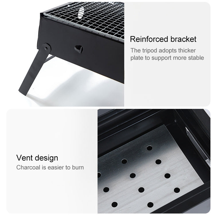 Frendorf | Schmiedeeisen Grill Verstärkter Faltgrill 63,5x42x48cm
