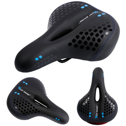 Frendorf | WEST BIKING YP0801083 Fahrrad-Rücklichter Verdickte weiche und bequeme Mountainbike-Sitzauflage (Schwarz Blau)