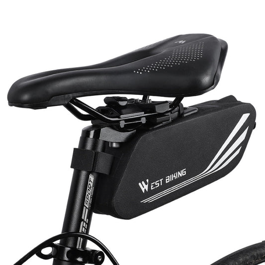 Frendorf | WEST BIKING YP0707219 Fahrrad Tragbare Reflektierende Hecktasche Wasserdichte Satteltasche Hartschalen-Sitzrohrtasche Fahrradausrüstung (Schwarz)