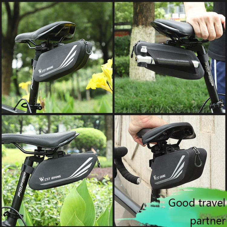 Frendorf | WEST BIKING YP0707219 Fahrrad Tragbare Reflektierende Hecktasche Wasserdichte Satteltasche Hartschalen-Sitzrohrtasche Fahrradausrüstung (Schwarz)