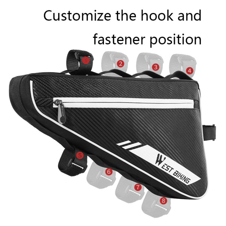 Frendorf | WEST BIKING YP0707254 4L Fahrradtasche Dreiecksform Mountainbike Große Kapazität Vorderträger Reflektierend Wasserdicht Tasche Fahrgeräte(Schwarz)
