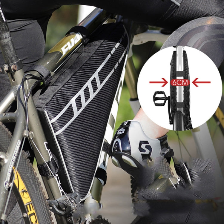 Frendorf | WEST BIKING YP0707254 4L Fahrradtasche Dreiecksform Mountainbike Große Kapazität Vorderträger Reflektierend Wasserdicht Tasche Fahrgeräte(Schwarz)