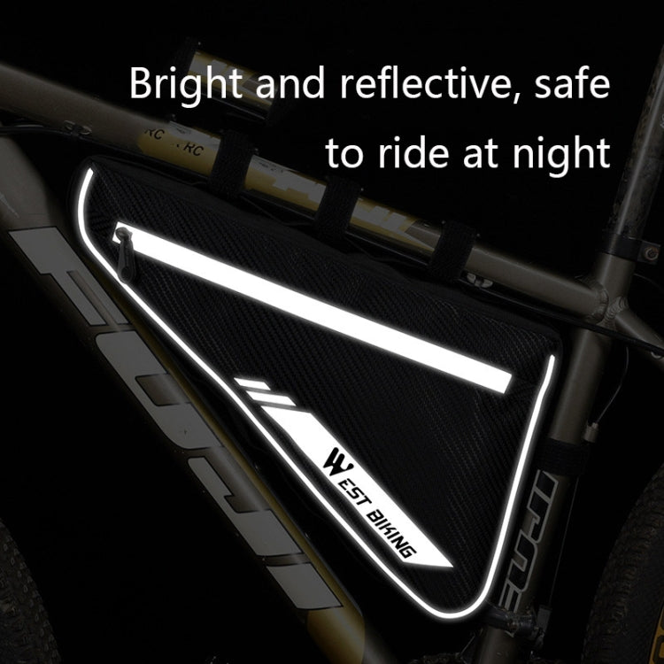 Frendorf | WEST BIKING YP0707254 4L Fahrradtasche Dreiecksform Mountainbike Große Kapazität Vorderträger Reflektierend Wasserdicht Tasche Fahrgeräte(Schwarz)