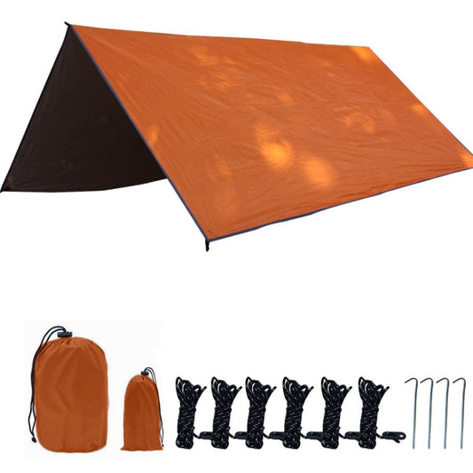 Frendorf | Outdoor Campingbedarf Multifunktionaler Camping-Sonnenschirm Wasserdicht und Feuchtigkeitsbeständige Matte Ultra-Leicht Himmel, Größe: 300 x 300cm (Orange)