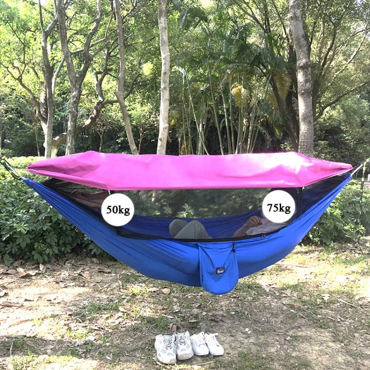 Frendorf | Fallschirmstoff Anti-Mücken Sonnenschirm mit Mückennetz Hängematte Outdoor Einzel Doppel Schwingend Über dem Boden Luftzelt 270x140cm Tintengrün / Grasgrün