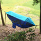 Frendorf | Fallschirmstoff Anti-Moskito Sonnenschutz mit Moskitonetz Hängematte Outdoor Einzel Doppel Schwebend Zelt 270x140cm (Blau / Hellblau)