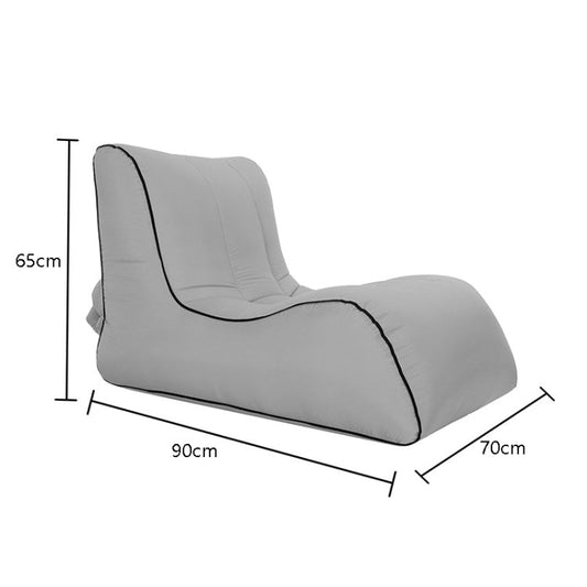 Frendorf | BB1803 Faltbares Tragbares Aufblasbares Sofa Einzelnes Outdoor Aufblasbares Sitz, Größe: 90 x 70 x 65cm(Grau)